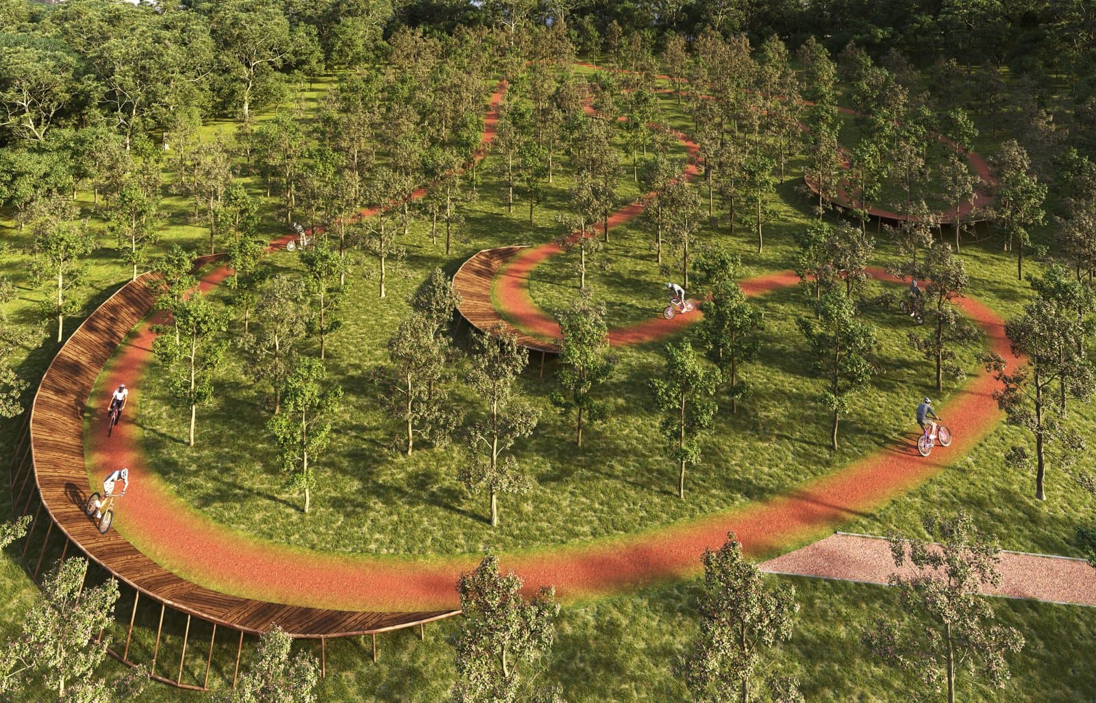 Perspectiva do circuito bike cross do Atlantis
